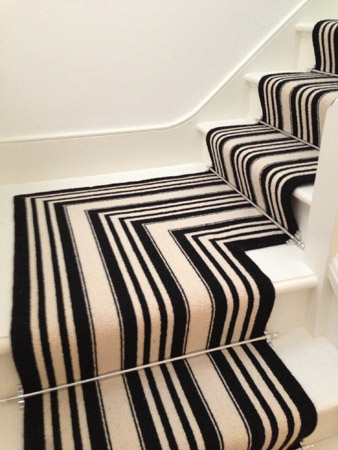 Black and White Stripe Stair Carpet 3
