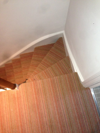 multicoloured carpet stairs 1