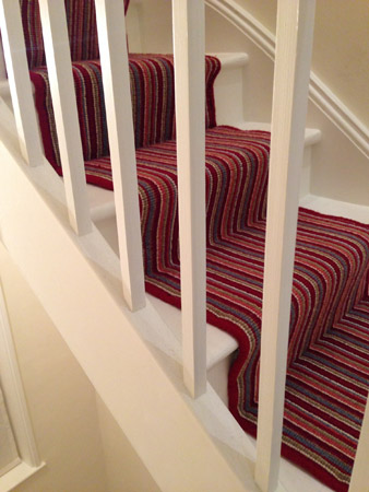 red multicoloured stair carpet 3