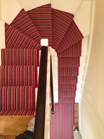 red multicoloured stair carpet 6