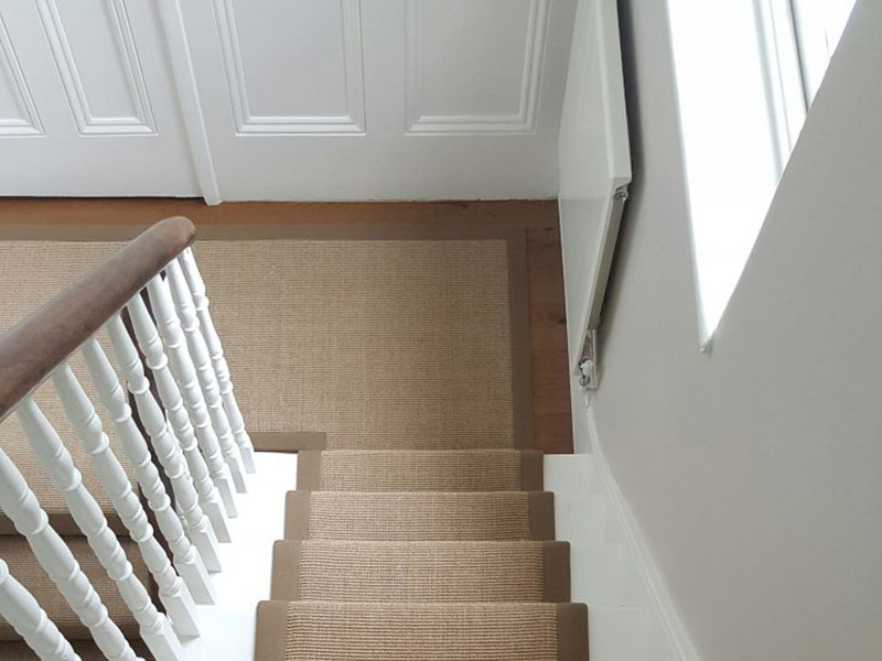 Brown Stair Runner With Brown Border - Carpet - Residential