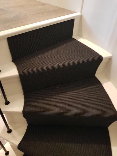 portfolio carpets black stair runner with black binding 04