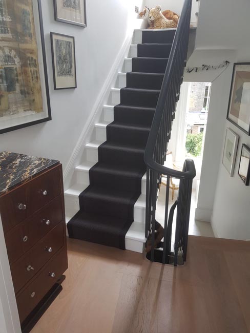 portfolio carpets black stair runner with black binding 11