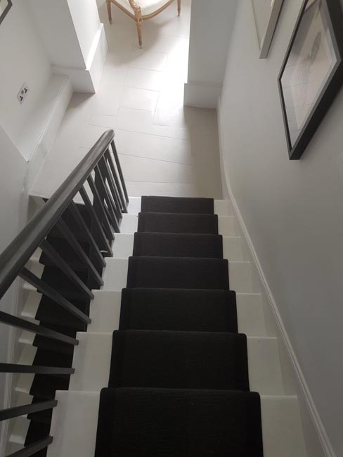 portfolio carpets black stair runner with black binding 14