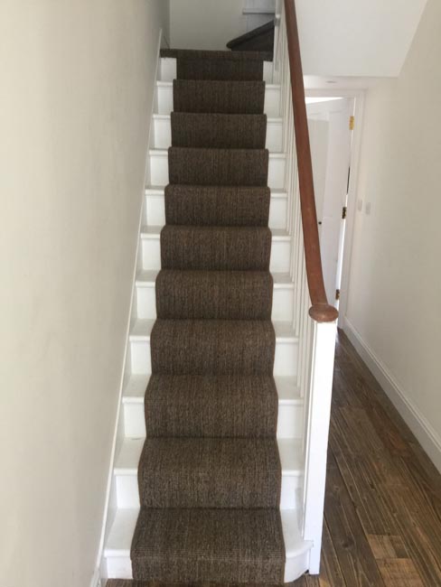 portfolio carpets dark sisal stairs installation runner 01