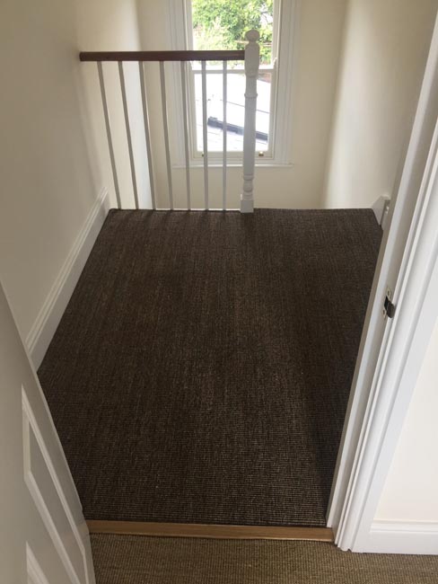 portfolio carpets dark sisal stairs installation runner 04