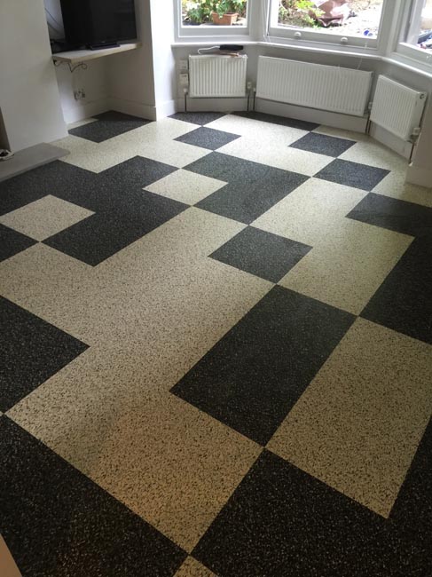portfolio smooth floors black and white marmoleum pattern 01