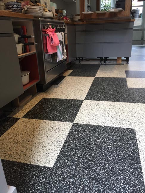 portfolio smooth floors black and white marmoleum pattern 04