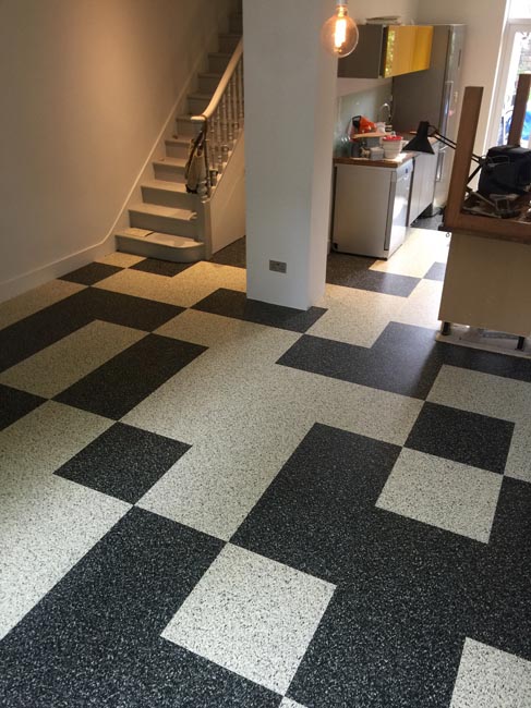 portfolio smooth floors black and white marmoleum pattern 05