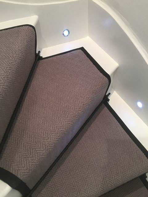 Portfolio Carpet Grey Stair Runner Rods Installation 4