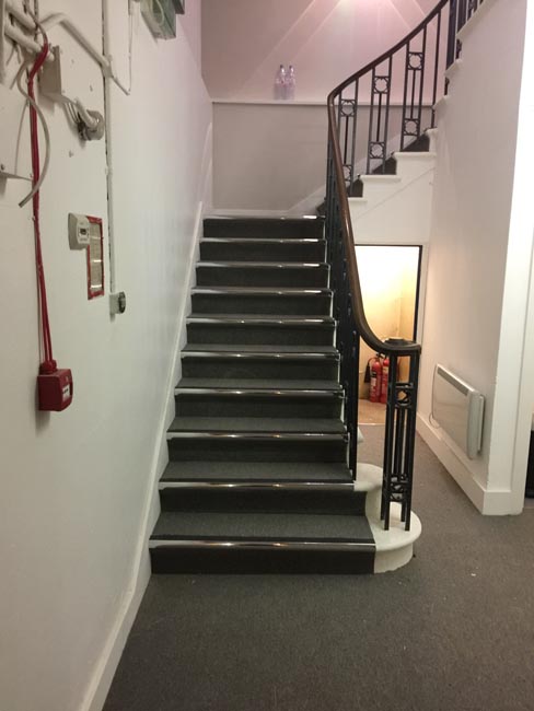 portfolio commercial carpet tile stairs with nosings 01