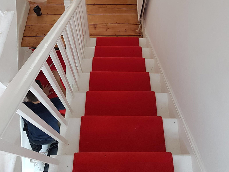 Red Stair Carpet Runner In Hackney - Carpet - Hackney - Residential
