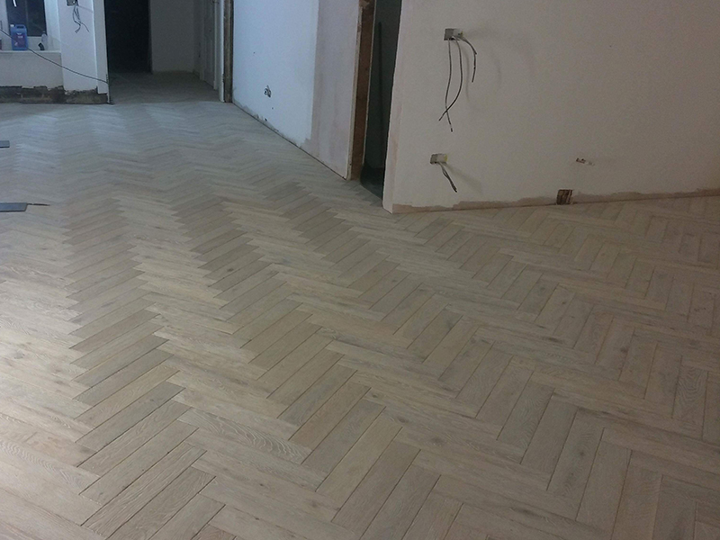 White Oak Herringbone Flooring Installation in Mayfair, Atkinson & Kirby, Wood Flooring, Home