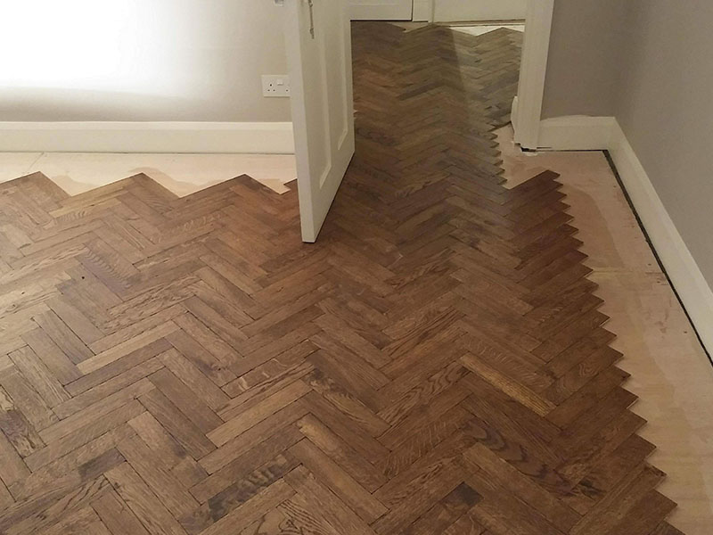 Herringbone Wood Flooring Installation in Southwark, Home