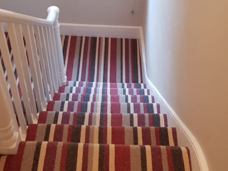 Multicoloured Stripe Carpet Installed in Docklands, Home