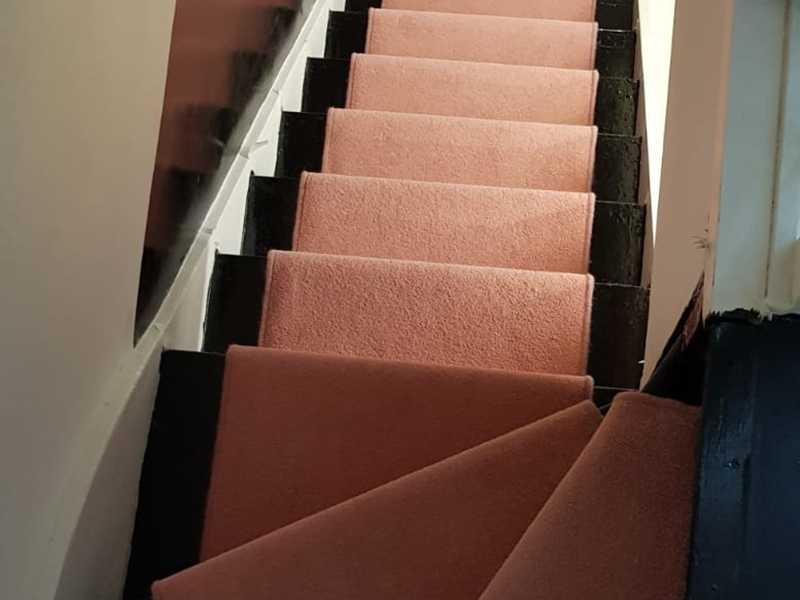 Pink Carpet Runner Installed In Stratford - Carpet - Stratford - Residential
