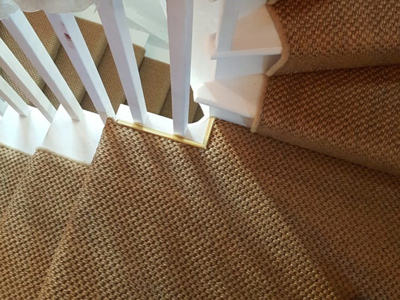 Sisal Carpet Installation to Stairs in Westminster, Home