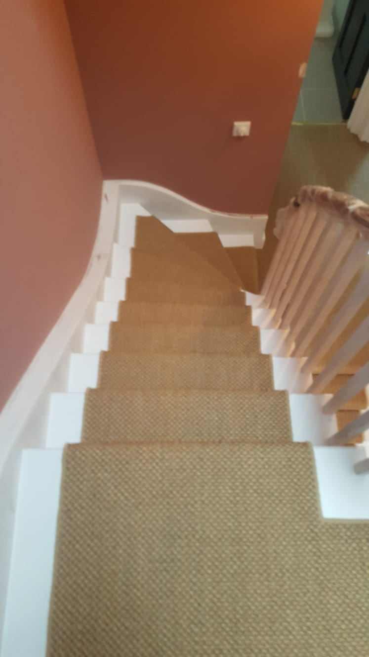portfolio Sisal Carpet Installation To Stairs in Westminster (6)