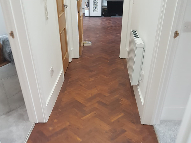 Amtico Herringbone Flooring To Hallway In Chalk Farm - Luxury Vinyl Tile (LVT) Flooring - Residential