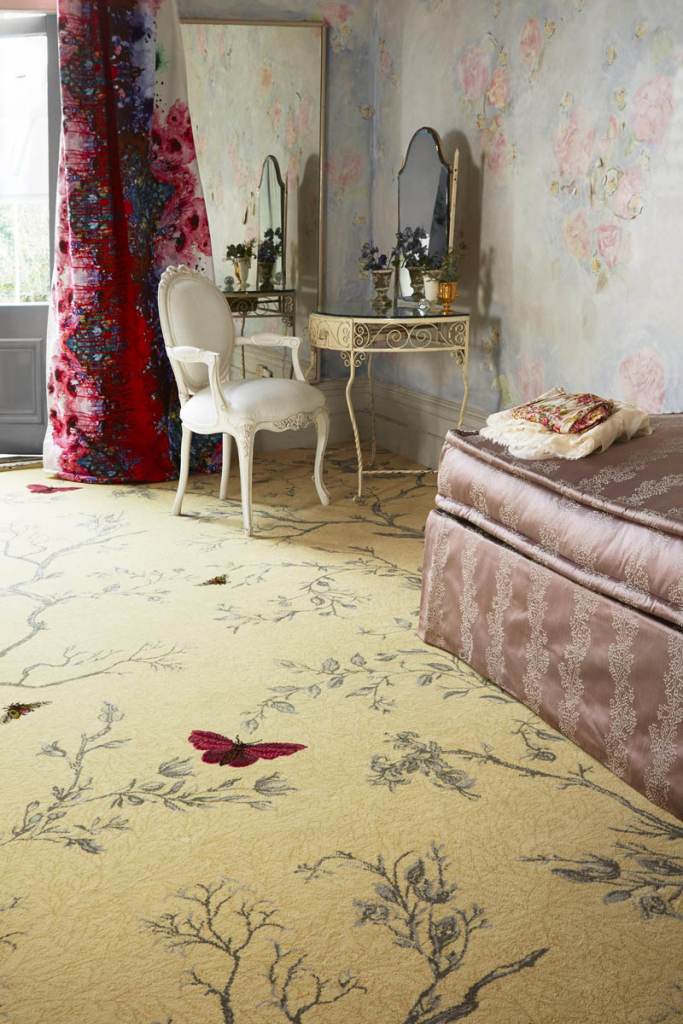Brintons - Timorous Beasties Collection Yellow Ruskin Butterfly, Carpet