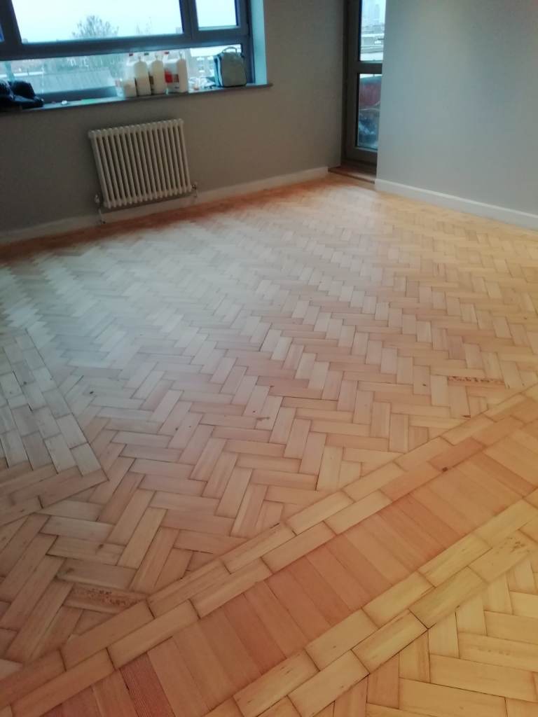 Herringbone Floor Sanding In Putney - Floor Sanding & Sealing - Ealing - Putney - Residential