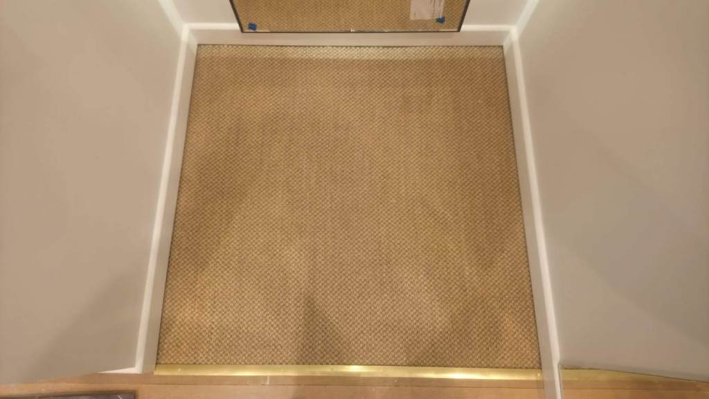 Changing Room Carpet Installation, Wood Flooring, Retail, overview