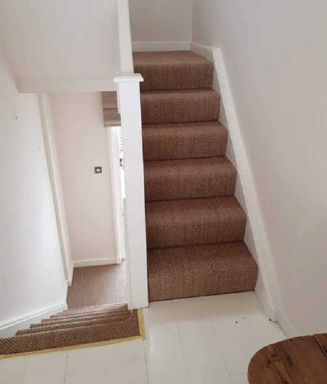 Brown sisal carpet installed in Marylebone 1