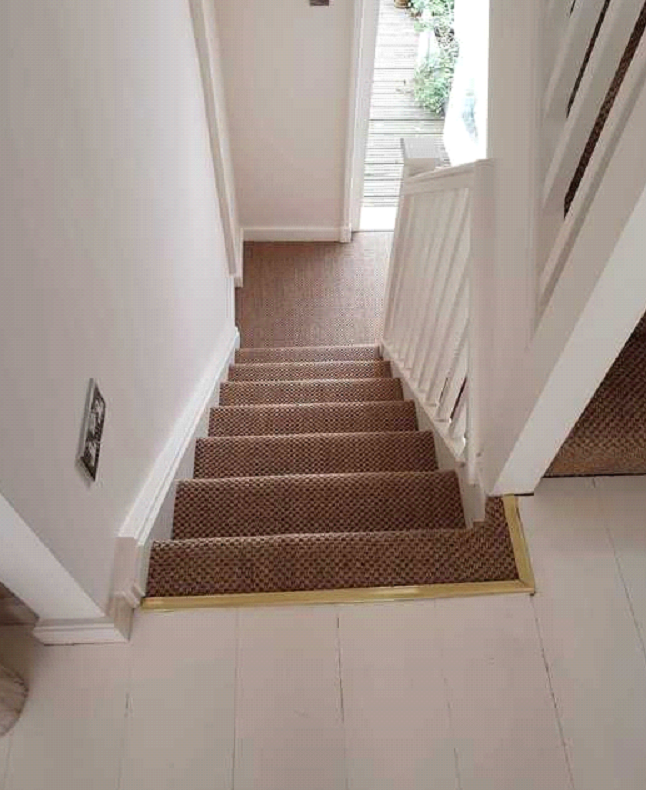 Brown sisal carpet installed in Marylebone 2