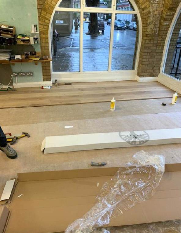 Staki wood floors installed to own Islington Flooring showroom 1