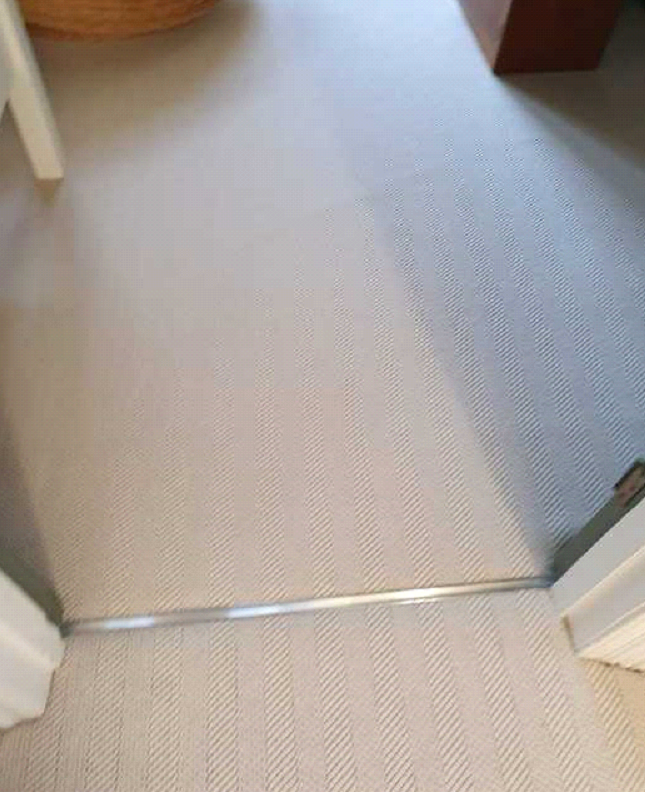 White herringbone carpet installed in Earls Court 2