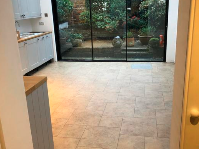 Amtico Signature Kura Caraway Luxury Vinyl Tile Flooring Installed in Islington