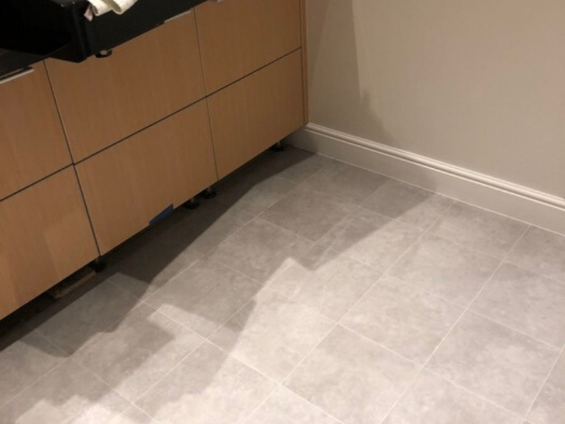 Amtico Spacia Plaza Concrete Luxury Vinyl Tile Installed in Southwark, Luxury Vinyl Tile (LVT) Flooring, Porcelain Tile Flooring, Home