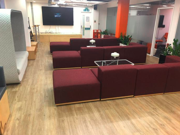 Cavalio Authentic Rustic Oak Vinyl Tiles & Marlings Carpet Tiles in Berkeley Eco-Ebony colour 4