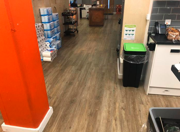 Cavalio Authentic Rustic Oak Vinyl Tiles & Marlings Carpet Tiles in Berkeley Eco-Ebony colour 5