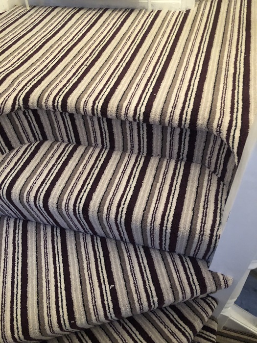 Stripy Carpet to Stairs Installed in Marylebone 3