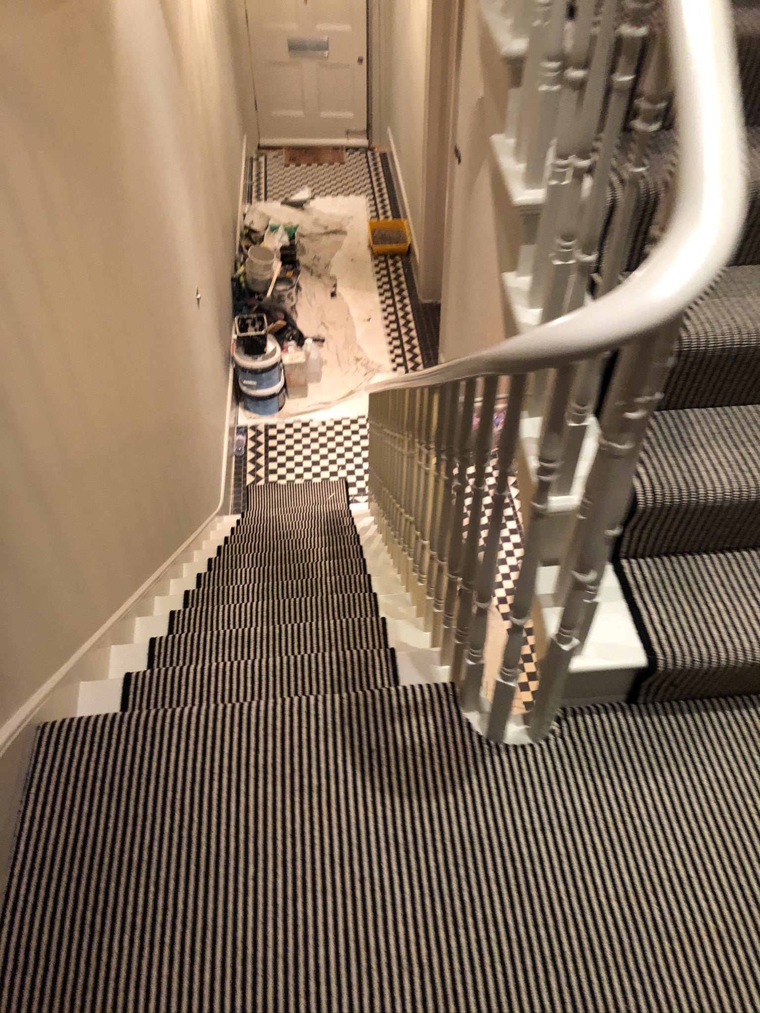 Hugh Mackay Carpets Deco Loop Two-Tone Magpie Black & White Stripe Carpet to Premises in Richmond 4