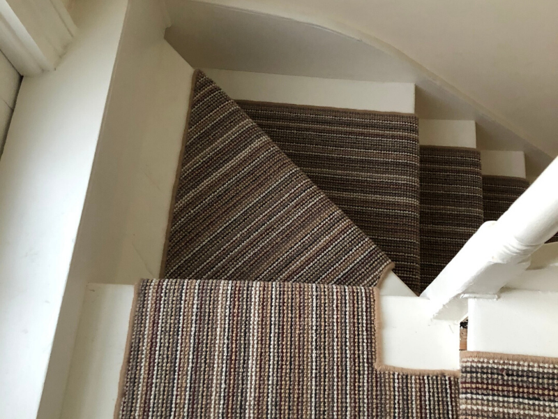 Multicolour Stripe Carpet Installation in Islington, Elements London, Home