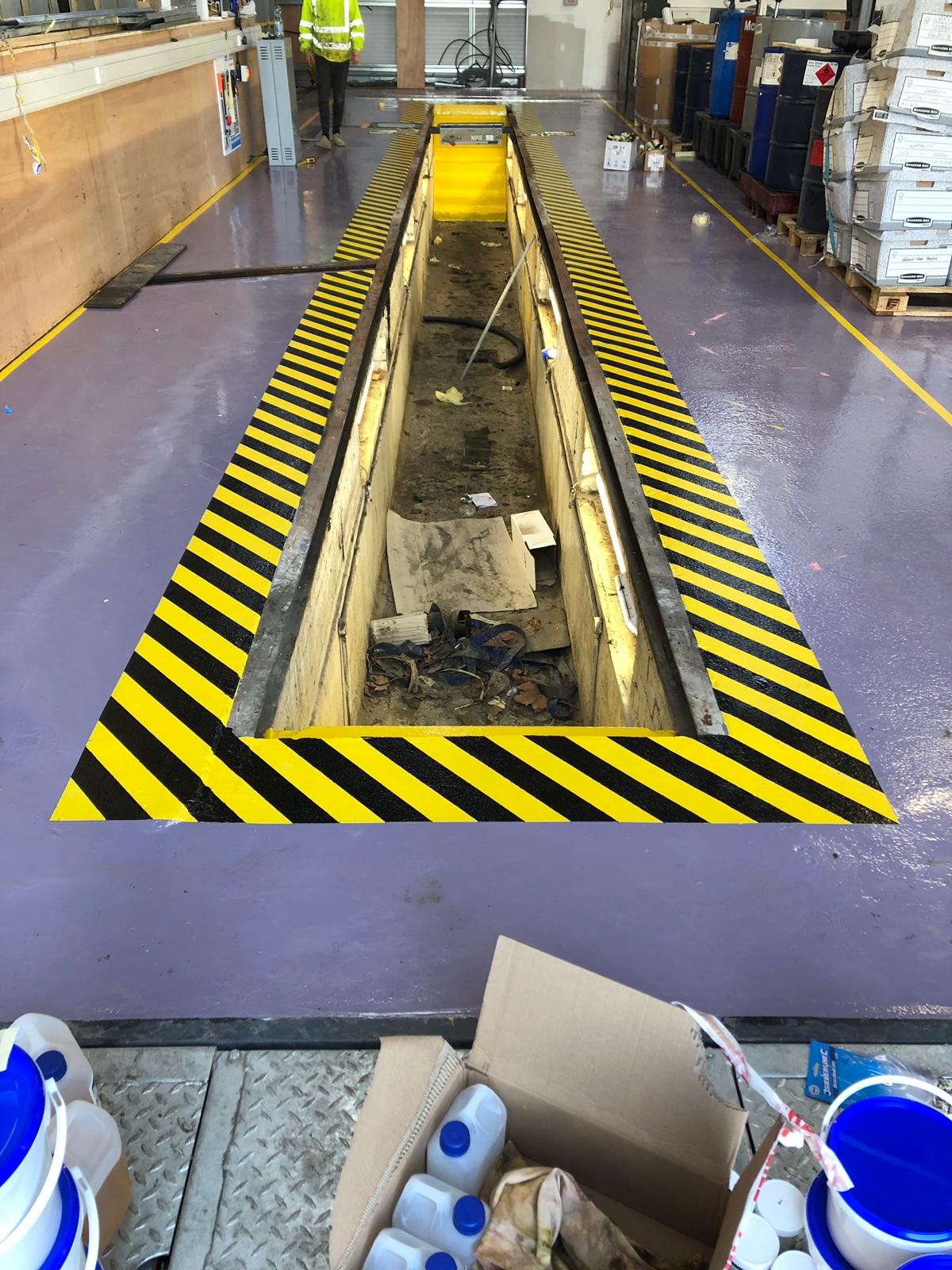 Vanguard Contracts to carry out the refurbishment of a 1200m2 Multi brand workshop floor at F G Barnes Guildford 7