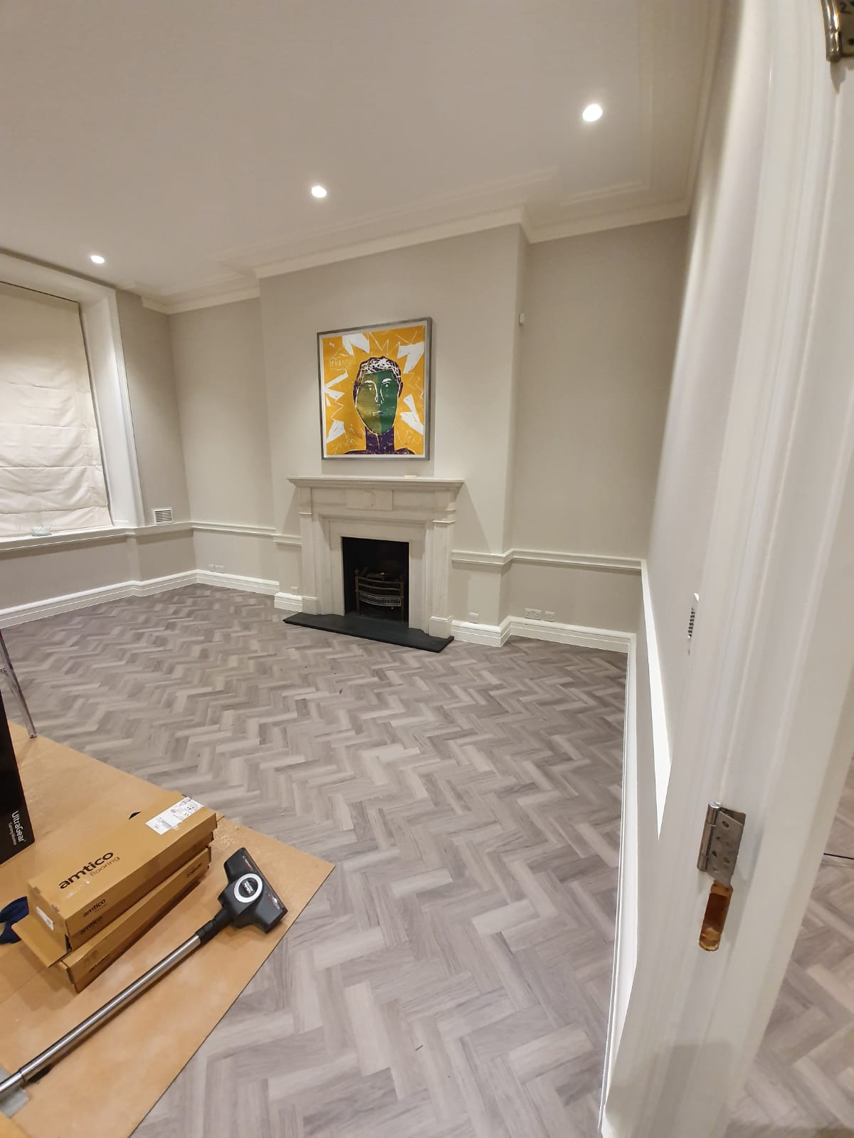 Amtico Spacia Nordic Oak in Herringbone Design to Premises 11