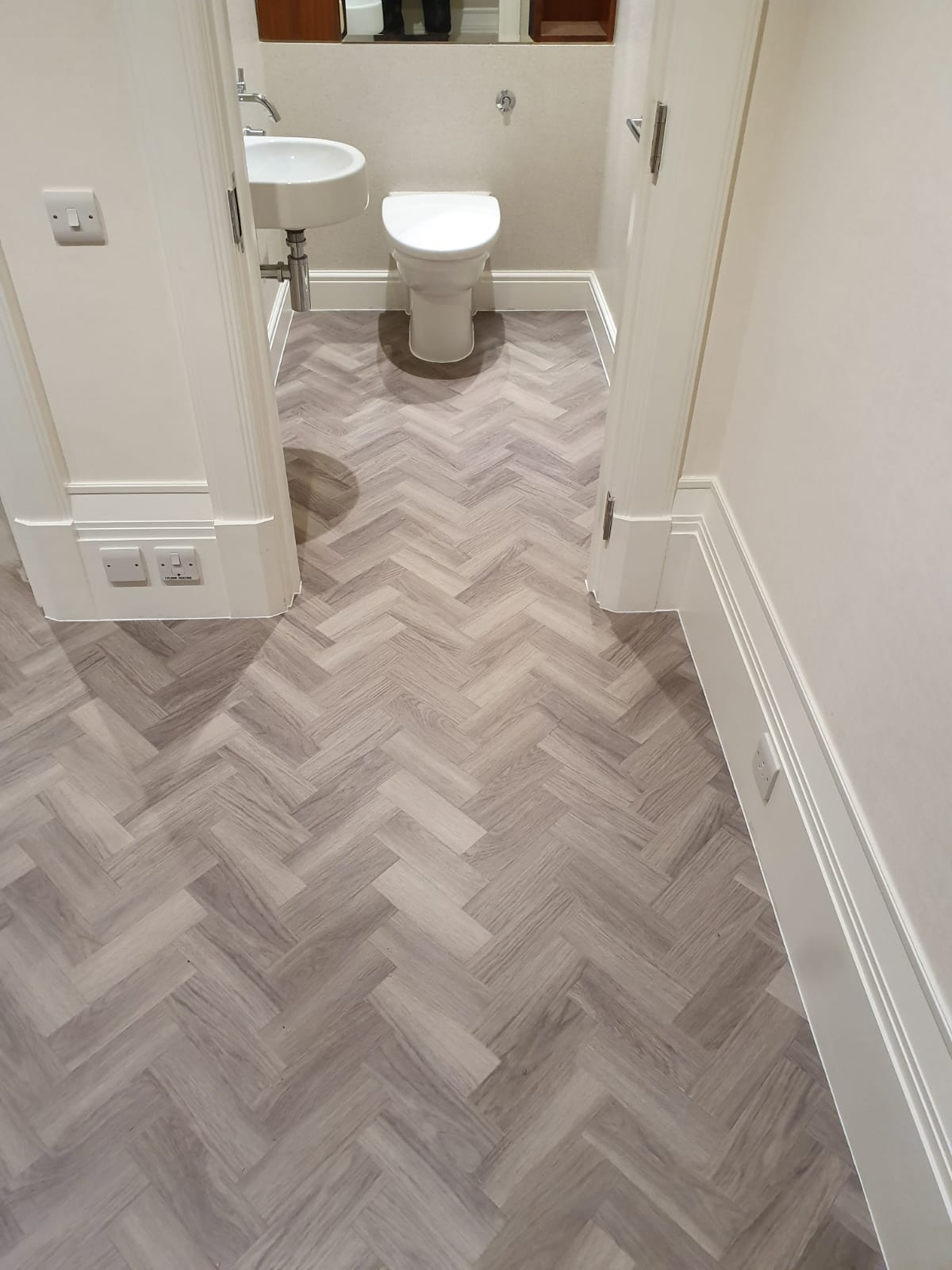 Amtico Spacia Nordic Oak in Herringbone Design to Premises 20