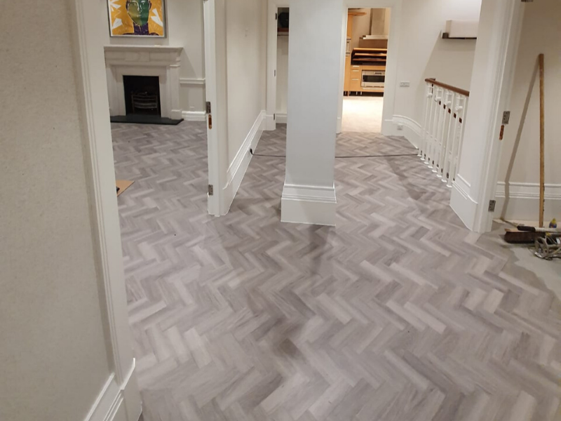Amtico Spacia Nordic Oak in Herringbone Design to Premises, Luxury Vinyl Tile (LVT) Flooring, Wood Flooring, Home