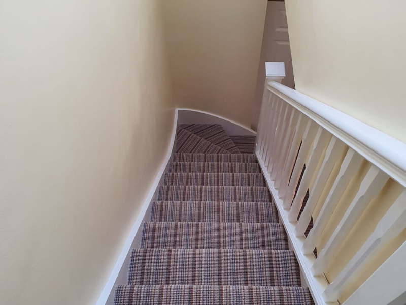 Blue & Brown Striped Carpet In Kensington - Carpet - Kensington - Residential