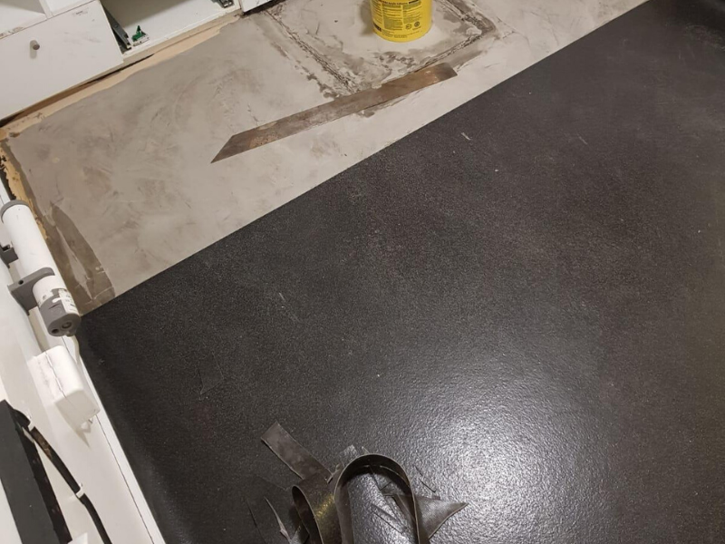 Polyflor Polysafe Black Standard Walnut Vinyl Flooring, Hospitality