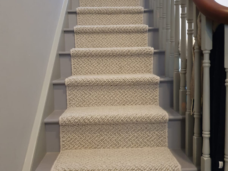 White Herringbone Wool Carpet in Acton, Home