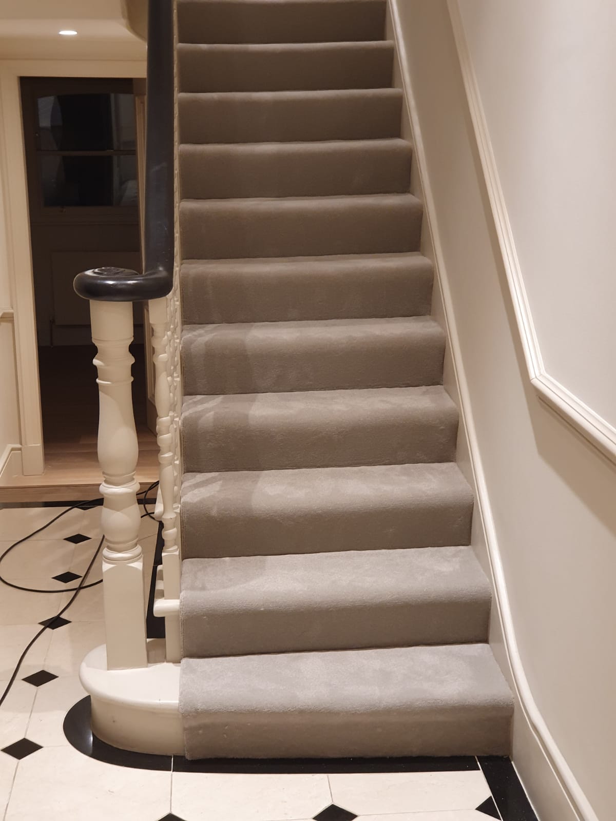 Grey Velvet Carpet to Stairs 1