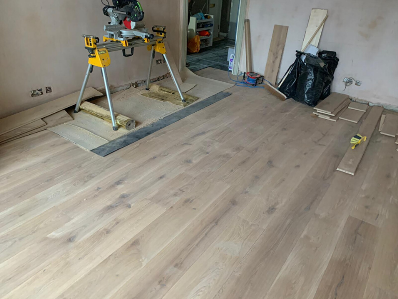 Staki Oak Blanc Wood Flooring in Chiswick, Home