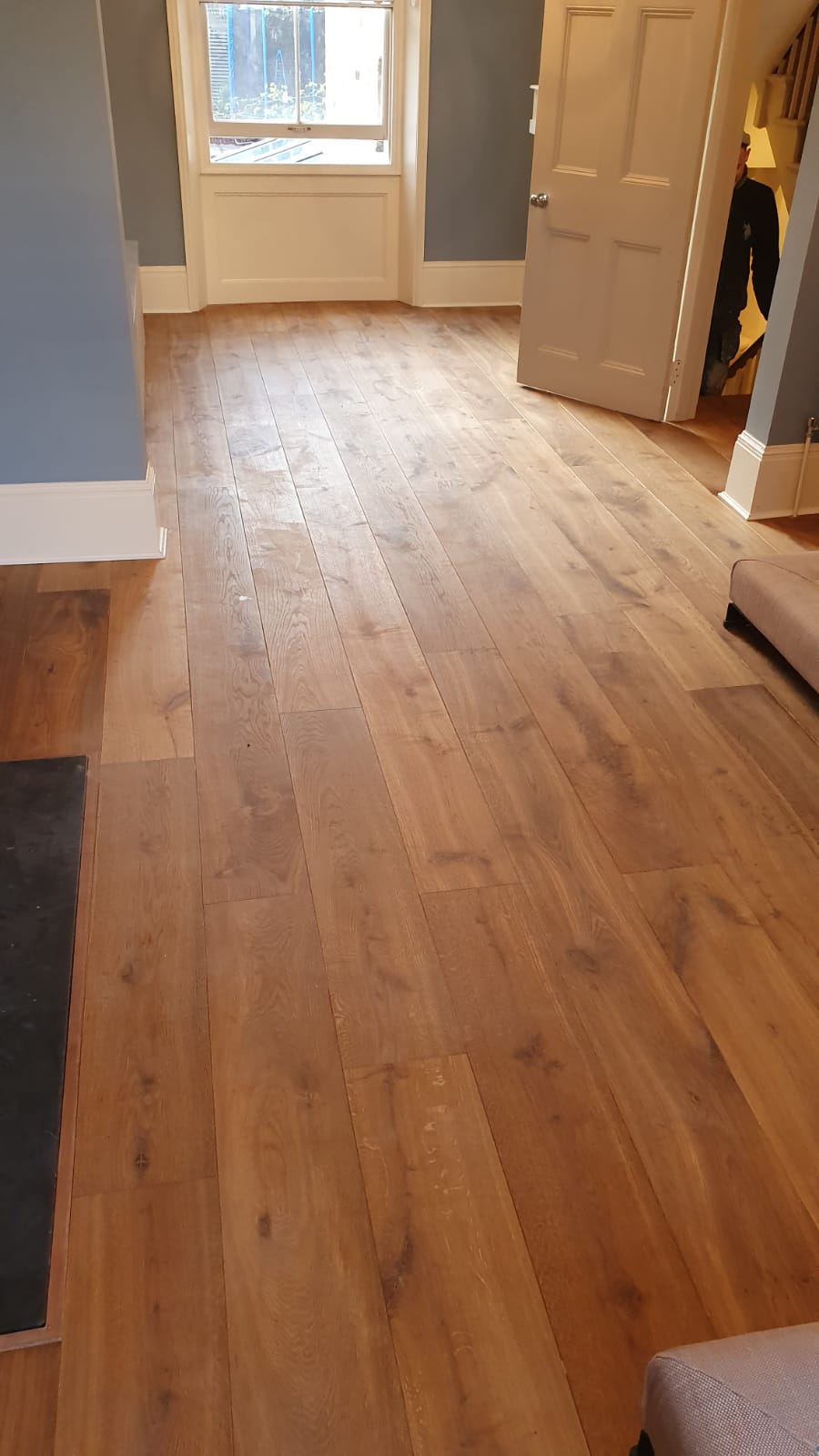 Staki Smoked & Oiled Wood Flooring Installation 1