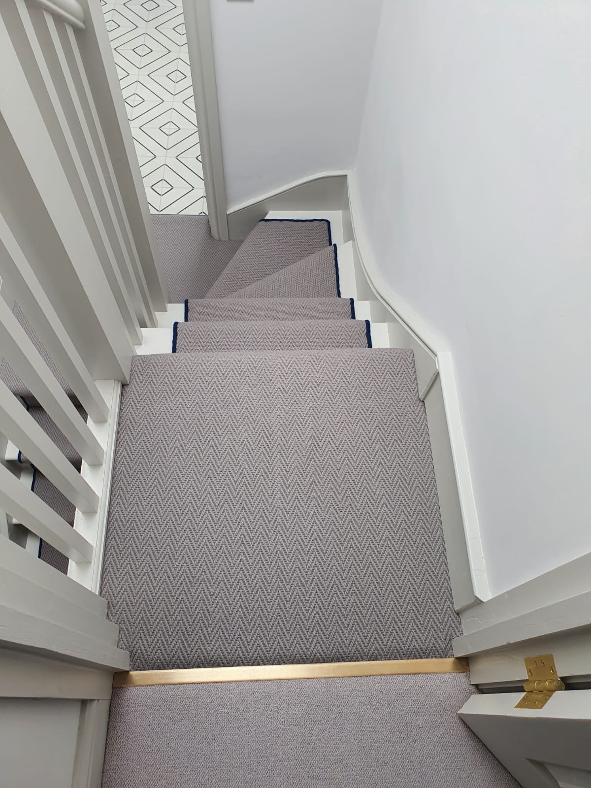 Grey Carpet with Blue Whipping in Kilburn 1