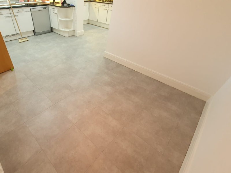 Amtico Spacia Cement With Worn Concrete Stripping in Paddington Carpet - Amtico Flooring - Residential