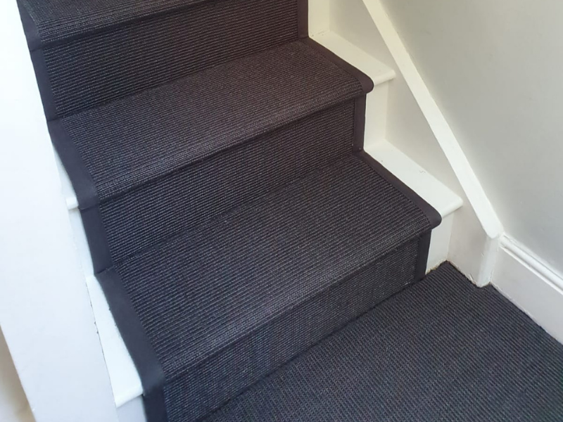 Crucial Trading Sisal Small Boucle Accents Black C714 Carpet in Fulham - Carpet - Residential